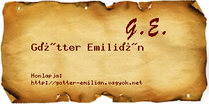 Götter Emilián névjegykártya